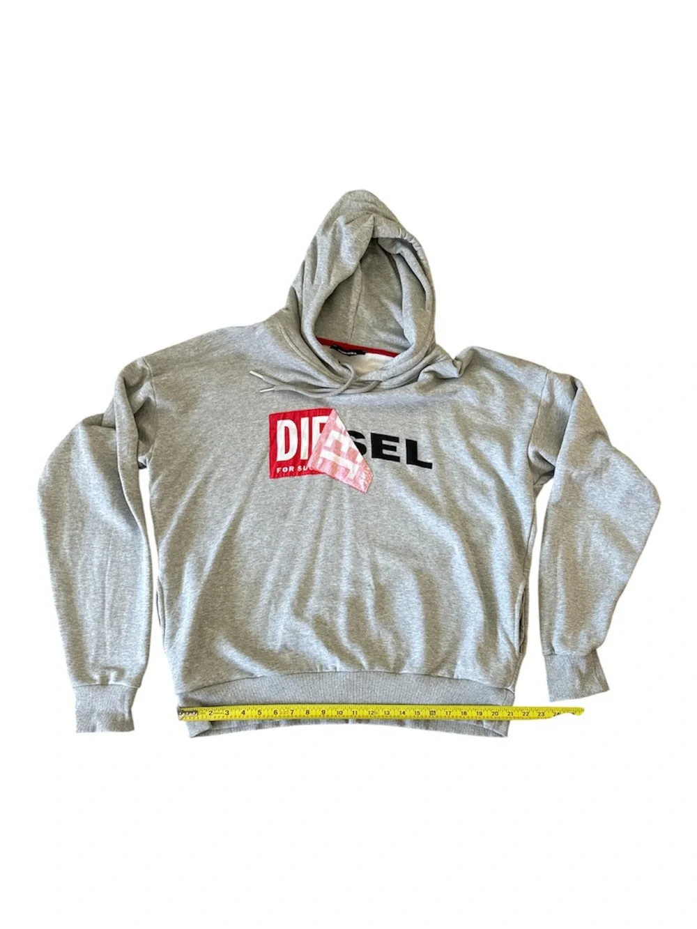 Diesel Gray Hoodie with Red and Black Logo - Picture 3 of 6